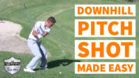 downhill pitch shot